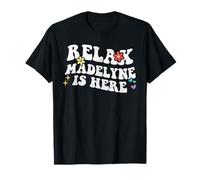 Retro Groovy Relax Madelyne Is Here Funny Nombre del Día de la Madre Camiseta