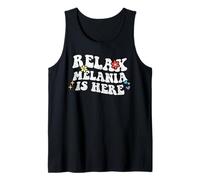 Retro Groovy Relax MELANIA Is Here Funny Nombre del Día de la Madre Camiseta sin Mangas