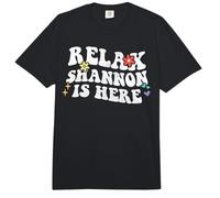 Retro Groovy Relax Shannon Is Here Divertido Nombre del Día de la Madre Comfort Colors Adult Heavyweight T-Shirt