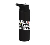 Retro Groovy Relax Shannon Is Here Divertido Nombre del Día de la Madre Stainless Steel Insulated Water Bottle