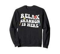 Retro Groovy Relax Shannon Is Here Divertido Nombre del Día de la Madre Sudadera