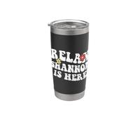 Retro Groovy Relax Shannon Is Here Divertido Nombre del Día de la Madre Vaso térmico de acero inoxidable de doble pared