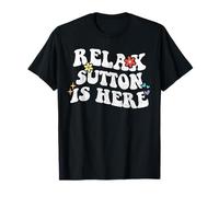 Retro Groovy Relax Sutton Is Here Funny Nombre del Día de la Madre Camiseta