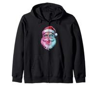 Retro Groovy Santa Claus Christmas Bubble Gum Girl Kid Xmas Sudadera con Capucha