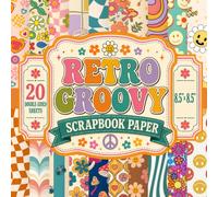 Retro Groovy Scrapbook Paper: 8.5" x 8.5" 20 Double-Sided Sheet 20 Designs Decorative Craft Paper with Vintage Smiley Faces, Peace Signs, Daisy ... Card Making, Decoupage, Origami & Collage