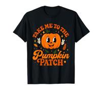 Retro Groovy Take Me To The Pumpkin Patch Otoño Acción de Gracias Camiseta