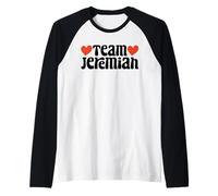 Retro Groovy Team Jeremiah Amo a Jeremiah I Heart Jeremiah Camiseta Manga Raglan