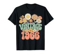 Retro Groovy Vintage 1966 Floral Hippie Daisy 60th Birthday Camiseta
