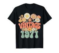 Retro Groovy Vintage 1971 Floral Hippie Daisy 55th Birthday Camiseta