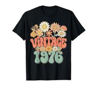 Retro Groovy Vintage 1976 Floral Hippie Daisy 50th Birthday Camiseta