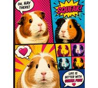 Retro Guinea Pig POP Art Composition Notebook: Aesthetic Journal for College, Work, Travel, Teens, Adults | 120 College Ruled Pages