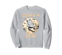 Retro Halloween Creep It Real Funny Skateboard Ghost Hombres Niños Sudadera