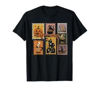 Retro Halloween Gato Fantasma Calabaza Temporada Espeluznante Camiseta