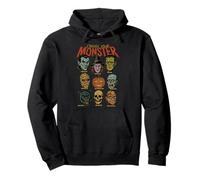 Retro Halloween Monstruos Video Juego Vampiro Bruja Calabaza Sudadera con Capucha
