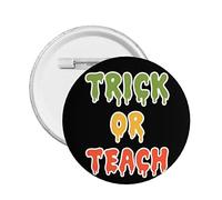 Retro Halloween truco o enseñanza botón pines divertido Halloween maestro redondo insignia decoración Halloween decoración pines para ropa bolsa sombrero accesorios
