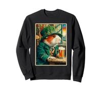Retro Hamster Irlandés Bebiendo Cerveza Vintage Día de San Patricio Sudadera