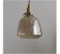 Retro Hanging Lamp Minimalist Pendant Lamp Compatible with Indoor Restaurant Entrance Balcony Bay Window Aisle Brass Bubble Glass Small Chandelier