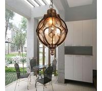 Retro Hanging Lantern Round Chandelier Outdoor Waterproof Garden Light Grape Frame Corridor Light Balcony Villa Garden Landscape Light,Pendant Ceiling Light