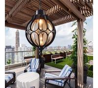 Retro Hanging Lantern Round Chandelier Outdoor Waterproof Garden Light Grape Frame Corridor Light Balcony Villa Garden Landscape Light,Pendant Ceiling Light