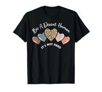 Retro Heart Be Kind Decent Human Not Hard Kindness Vintage Camiseta