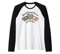 Retro Heart Be Kind Decent Human Not Hard Kindness Vintage Camiseta Manga Raglan