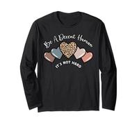 Retro Heart Be Kind Decent Human Not Hard Kindness Vintage Manga Larga