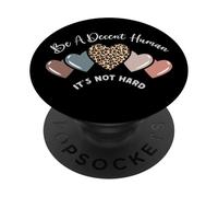 Retro Heart Be Kind Decent Human Not Hard Kindness Vintage PopSockets PopGrip Adhesivo