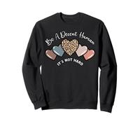 Retro Heart Be Kind Decent Human Not Hard Kindness Vintage Sudadera