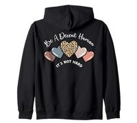 Retro Heart Be Kind Decent Human Not Hard Kindness Vintage Sudadera con Capucha