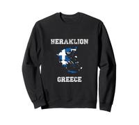 Retro Heraklion Grecia Bandera de Grecia Envejecida Sudadera