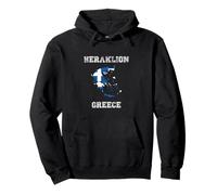 Retro Heraklion Grecia Bandera de Grecia Envejecida Sudadera con Capucha