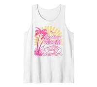 Retro Here Comes The Sun Camisa Retro Palmera Surf Wave Art Camiseta sin Mangas
