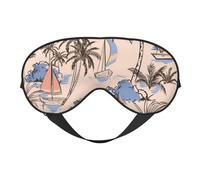 Retro Hermosos Barcos Palmeras, Cubreojos completos Antifaz bloqueador de luz Antifaz para dormir Antifaz suave con los ojos vendados Noche
