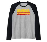 Retro Herrera Ciudad España Vintage Estética Verano Vacaciones Camiseta Manga Raglan
