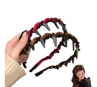 Retro High Skull Pearl Headband, 2/3PCS Cranium Artificial Vintage Tall Skull Pearl Headband, Bridal Hair Hoops Rhinestones Fashion Hair Hoops Accessories for Women Girls (2PCS-B)