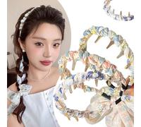 Retro High Skull Pearl Headband - 2025 New 3 Pcs Set, Anti-Slip, Reversible, Korean Vintage High Cranium Artificial Pearl Hairband with Teeth for Women Daily Wear, Party, Wedding (3pcs, 1)