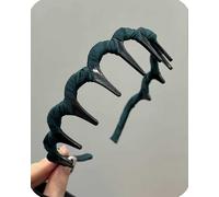 Retro High Skull Pearl Headband, Embellished Headbands for Women with Braided Teeth for Reversible Comfort, Long-Lasting Anti-Slip Wear, Party Wedding Home Hairband (Green)