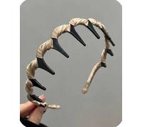 Retro High Skull Pearl Headband, Embellished Headbands for Women with Braided Teeth for Reversible Comfort, Long-Lasting Anti-Slip Wear, Party Wedding Home Hairband (Brown)