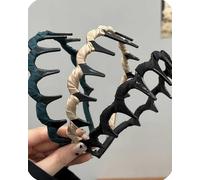 Retro High Skull Pearl Headband, Embellished Headbands for Women with Braided Teeth for Reversible Comfort, Long-Lasting Anti-Slip Wear, Party Wedding Home Hairband (Green+Black+Brown)