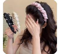 Retro High Skull Pearl Headband, Reversible Retro Fashion Tooth High Skull Headband, Non Slip Headbands for Women Trendy (#10-3 PCS)