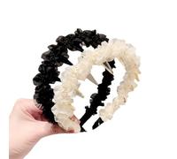 Retro High Skull Pearl Headband, Reversible Retro Fashion Tooth High Skull Headband, Non Slip Headbands for Women Trendy (#5-2 PCS)