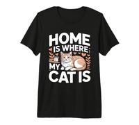 Retro Home es Donde está mi Gato Camiseta Premium