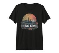 Retro Hong Kong Paisaje Vintage Souvenir Camiseta Premium