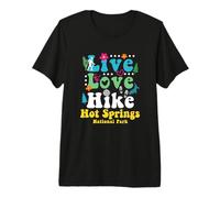 Retro Hot Springs National Park Arkansas USA Live Love Caminata Camiseta Premium