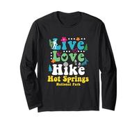 Retro Hot Springs National Park Arkansas USA Live Love Caminata Manga Larga
