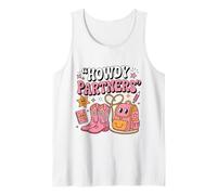 Retro Howdy Partners Cowgirl Cowboy Profesor De Vuelta A La Escuela Camiseta sin Mangas