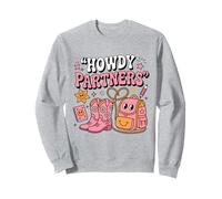 Retro Howdy Partners Cowgirl Cowboy Profesor De Vuelta A La Escuela Sudadera