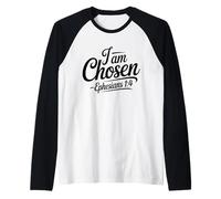 Retro I Am Chosen - Motivación de fe inspiradora Cristiana Camiseta Manga Raglan