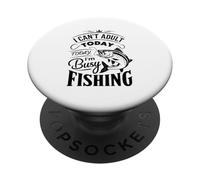Retro I Can't Adult Today I'm Busy Fishing Sarcástico Pescador PopSockets PopGrip Adhesivo