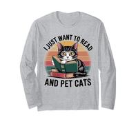 Retro I Just Want To Read Books And Pet Cats Cat Manga Larga